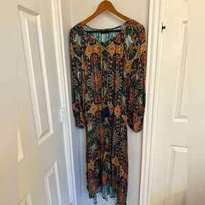 Piper & Scoot beautiful, fall  maxi dress.